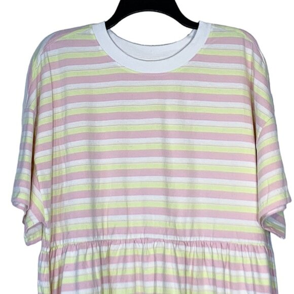 BP.  Babydoll Organic Cotton Dress in Pink- Mia Stripe - Picture 3 of 11